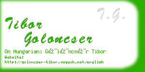 tibor goloncser business card